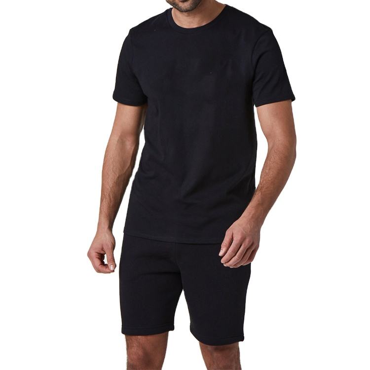 Guangzhou Garment Factory Price High Quality Custom T-shirt Shorts Set Sportwear Men Two Piece Sport Tracksuit