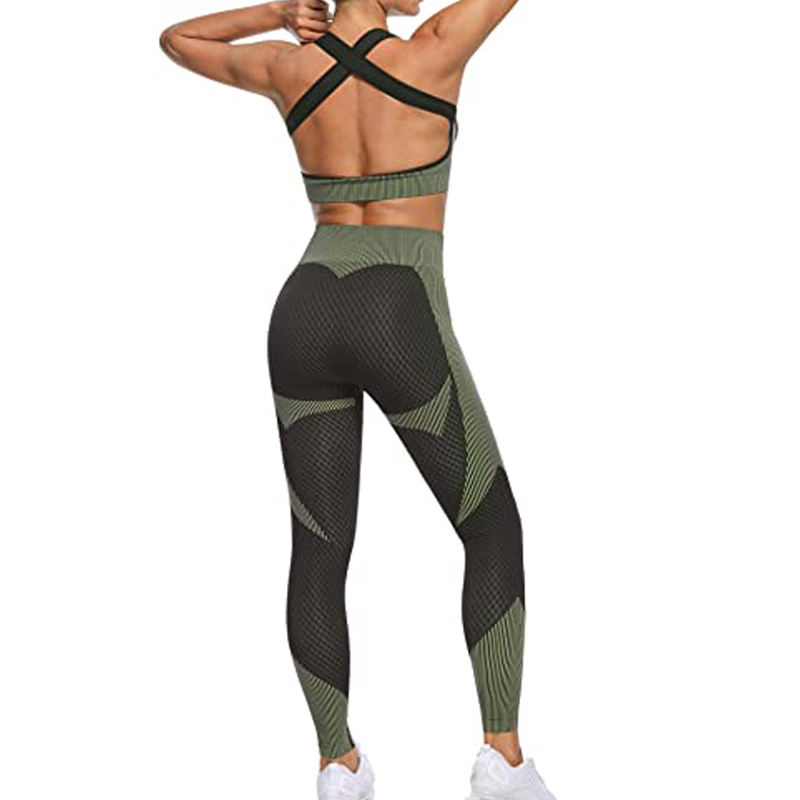 Guangzhou Garment Factory new custom womens seamless yoga wear two piece sportwear