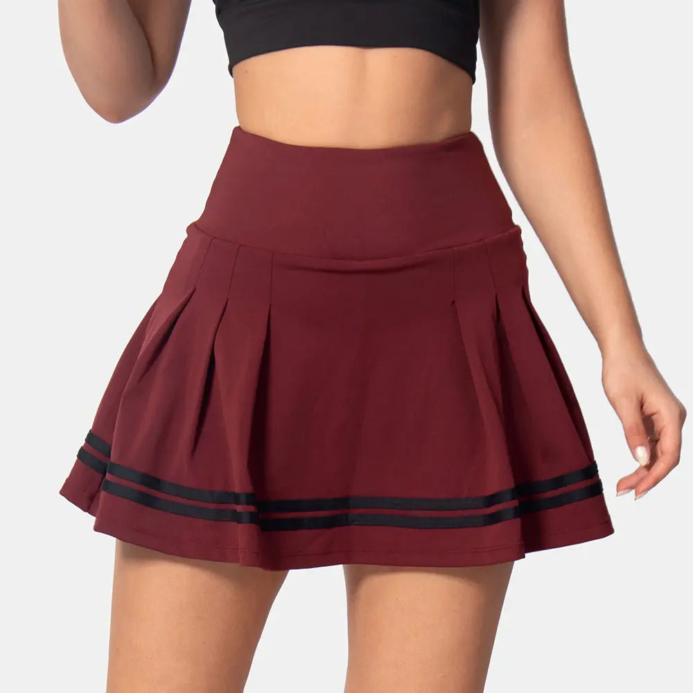 OEM Women's Tennis Skirt with Shorts Underneath Pleated Tennis Skirts for Women Golf Athletic Skirts with Pockets