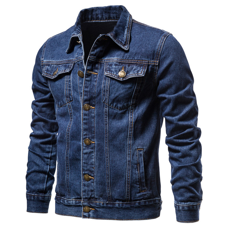 Custom Logo Fall Fashion Denim Jacket Men's Baggy Plus Size Fat Jacket Trend Retro Wash American Jacket